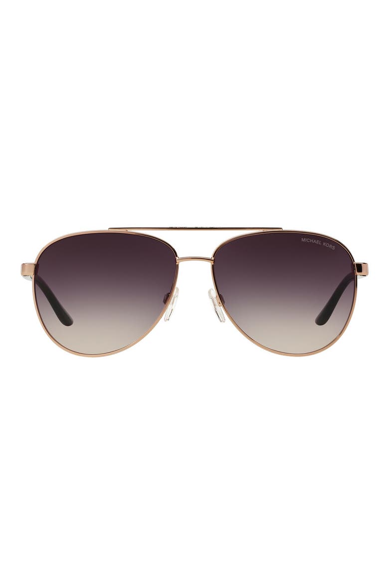 59mm Aviator Sunglasses, Main, color, ROSE GOLD/ VIOLET GRADIENT