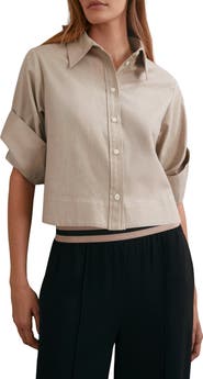 Reiss Caylan Crop Button-Up Shirt