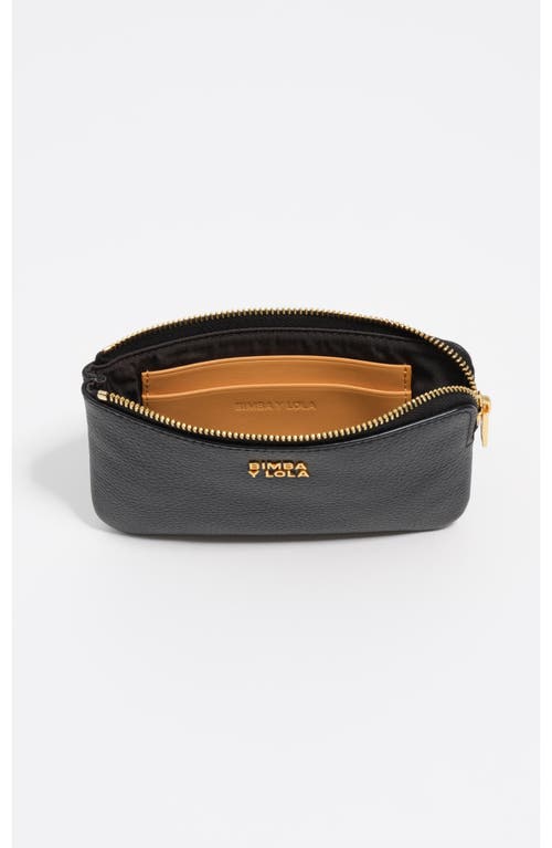Bimba Y Lola Small Rigid Leather Coin Purse In Black