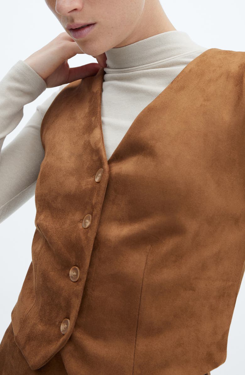 MANGO Faux Suede Vest, Alternate, color,