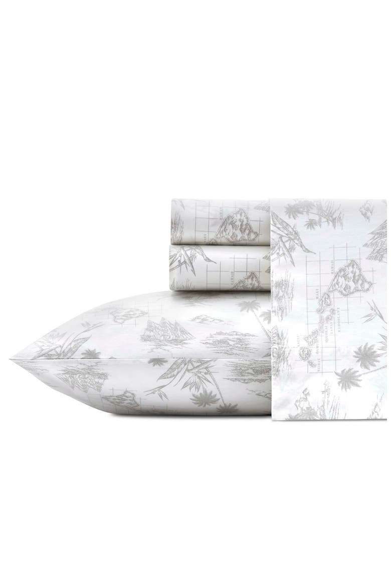 Vintage Map 200 Thread Count Sheet Set, Main, color, GREY