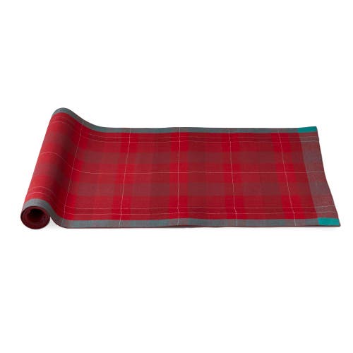 Tag Joyous Plaid Table Runner Red Multi Cotton Christmas Decor In Red