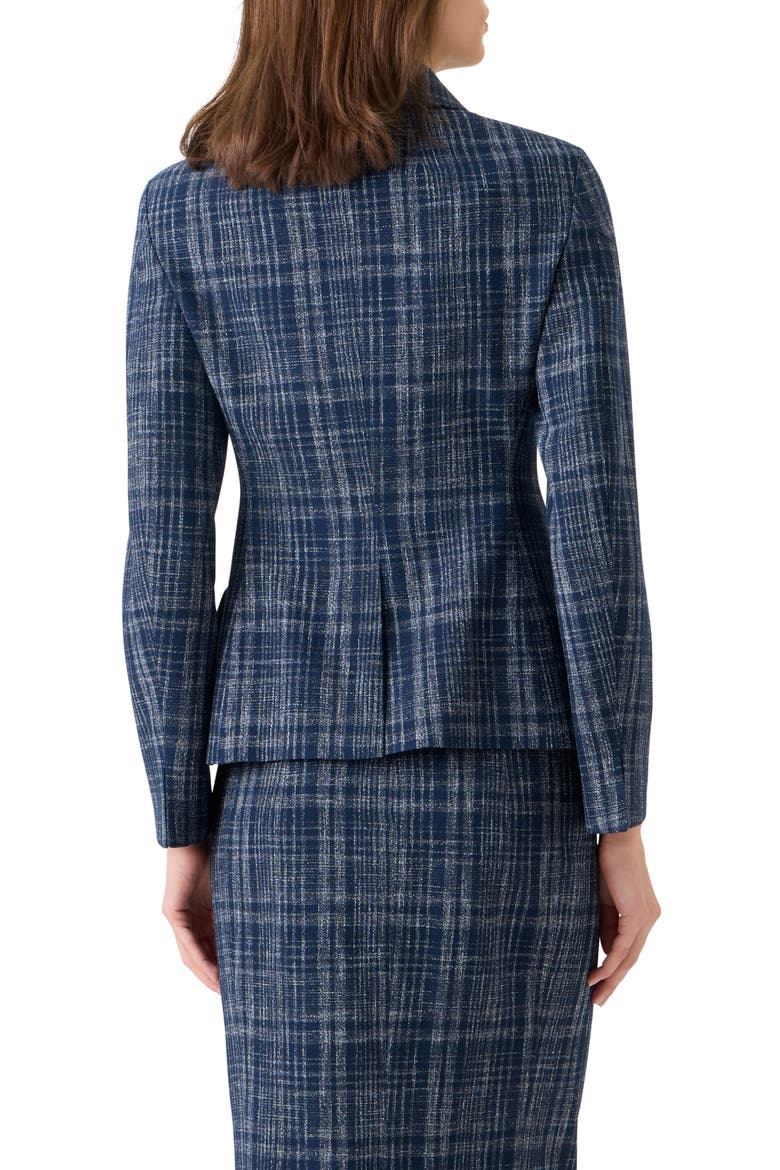 Delia Plaid Wool Blend Tweed Jacket, Alternate, color, NAVY-ECRU