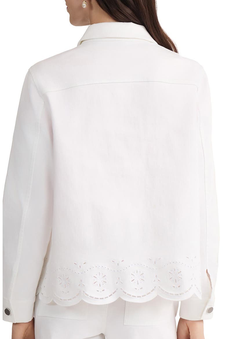 Eyelet Embroidered Trim Shirt Jacket, Alternate, color, SOFT WHITE