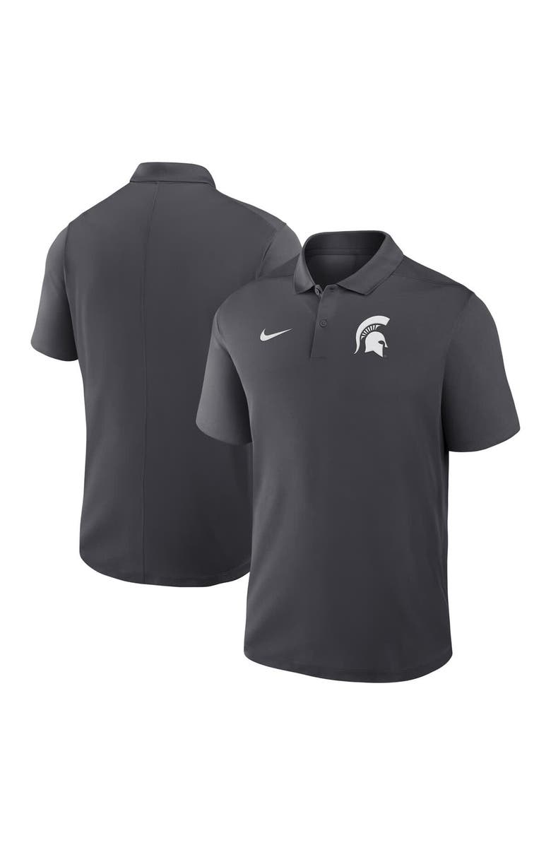 Nike Men's Nike Anthracite Michigan State Spartans Primetime Victory Primary Logo Performance Polo, Alternate, color, Anthracite