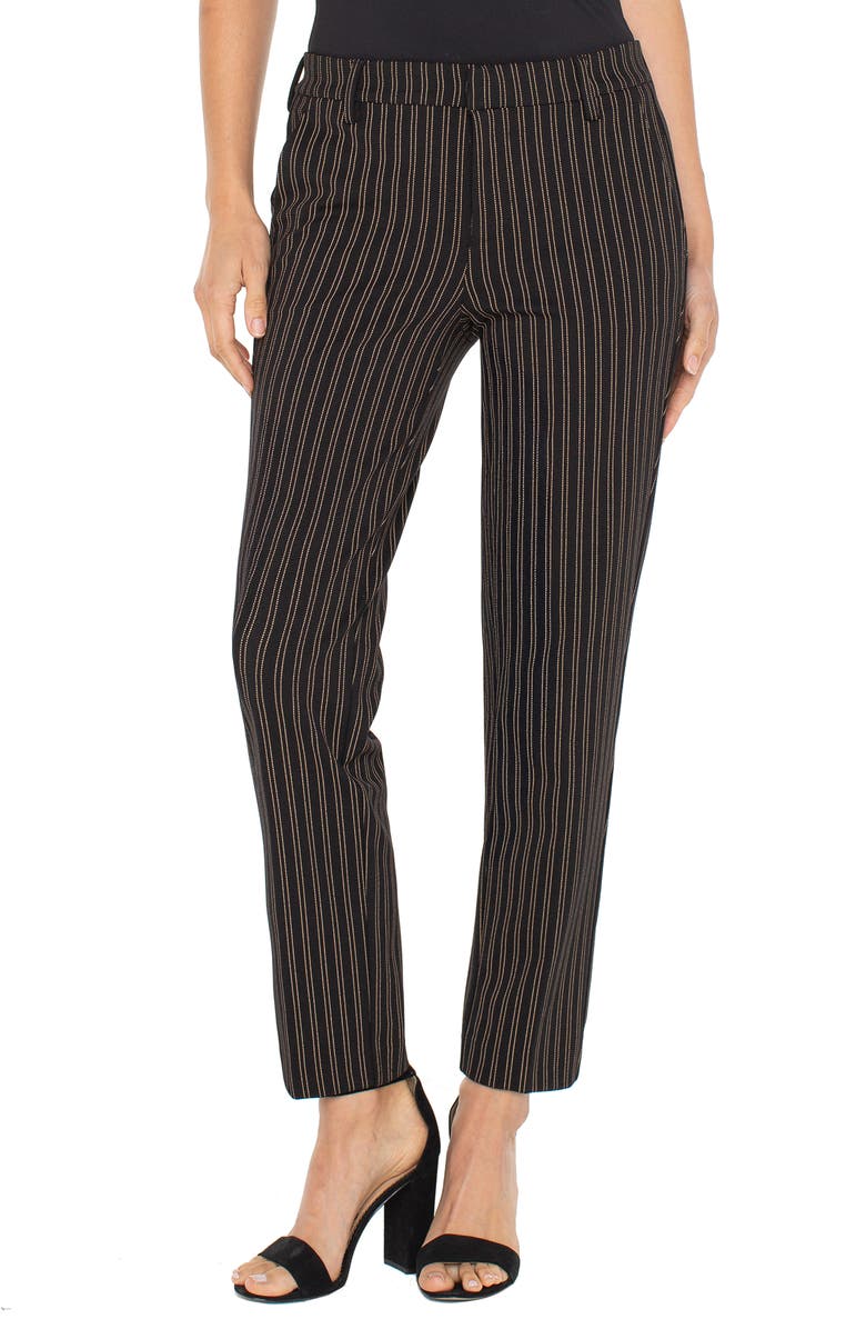 Liverpool Los Angeles Kelsey Ticking Stripe Ankle Slim Leg Pants, Main, color,