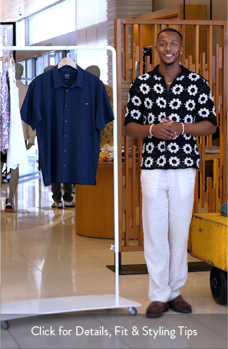 Surftrek Print Short Sleeve Button-Up Shirt, sales video thumbnail