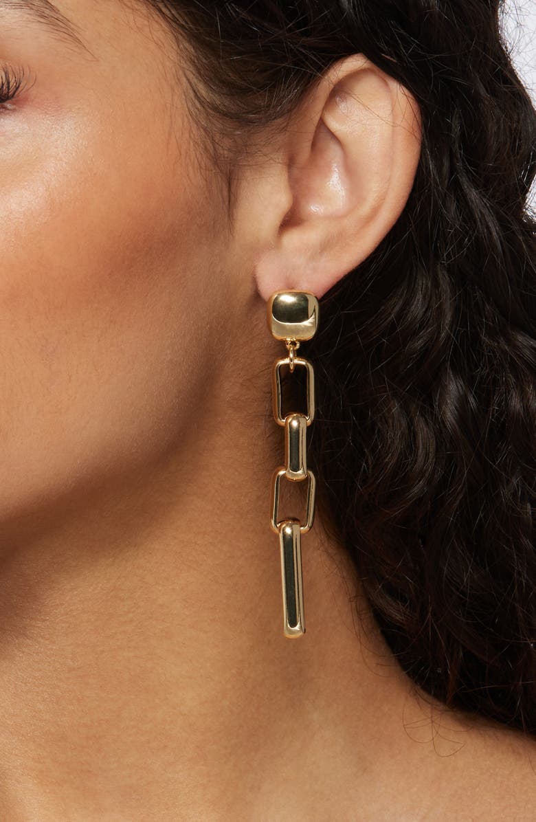 Kenneth Jay Lane Rectangle Link Drop Earrings, Alternate, color, Gold