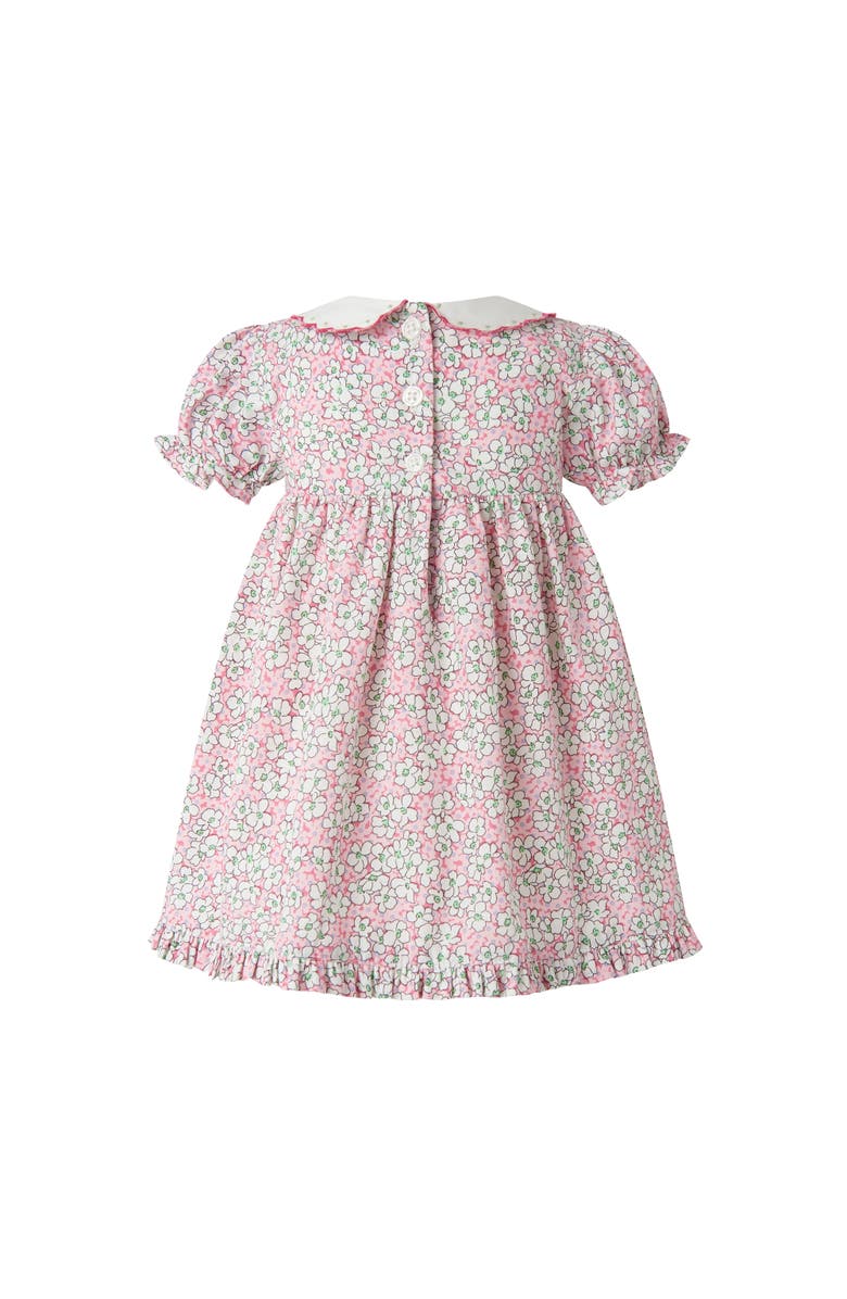Rachel Riley Scalloped Collar Floral Dress and Bloomers, Alternate, color, Pink