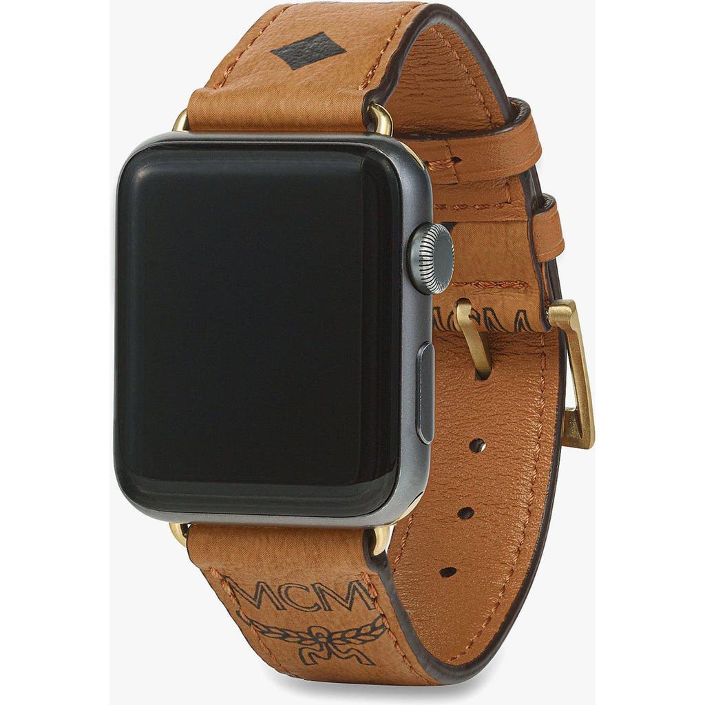Mcm Apple Watch Band In Brown