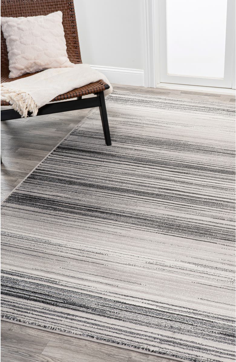 JONATHAN Y Austin Gradient Striped Area Rug, Alternate, color, Gray/Black