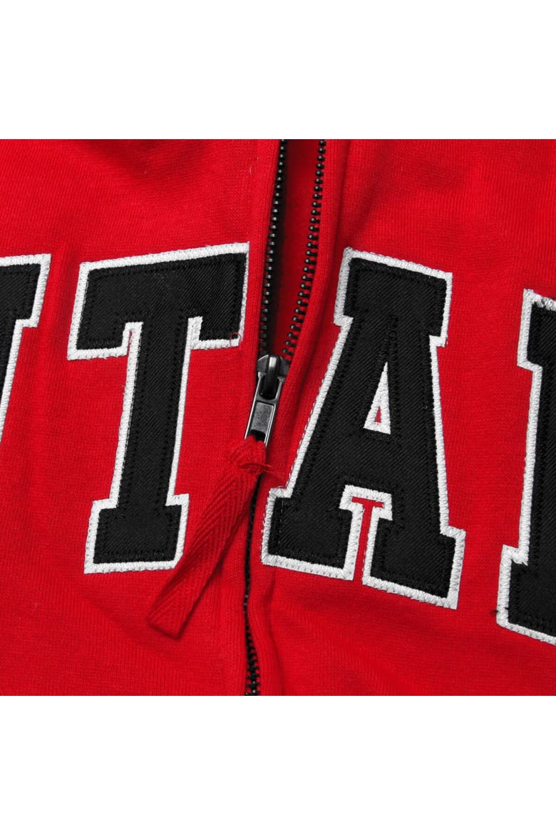 Women's Stadium Athletic Red Utah Utes Arched Name Full-Zip Hoodie, Alternate, color, Red