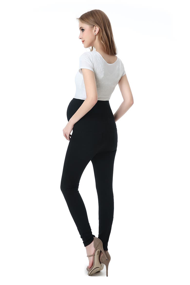 Kimi & Kai Lenora Maternity Leggings, Alternate, color, BLACK