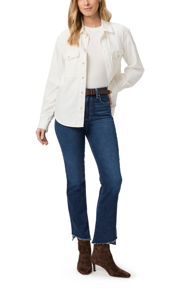 PAIGE Claudine Angled Raw Hem High Waist Ankle Flare Jeans, Alternate, color, Vignette