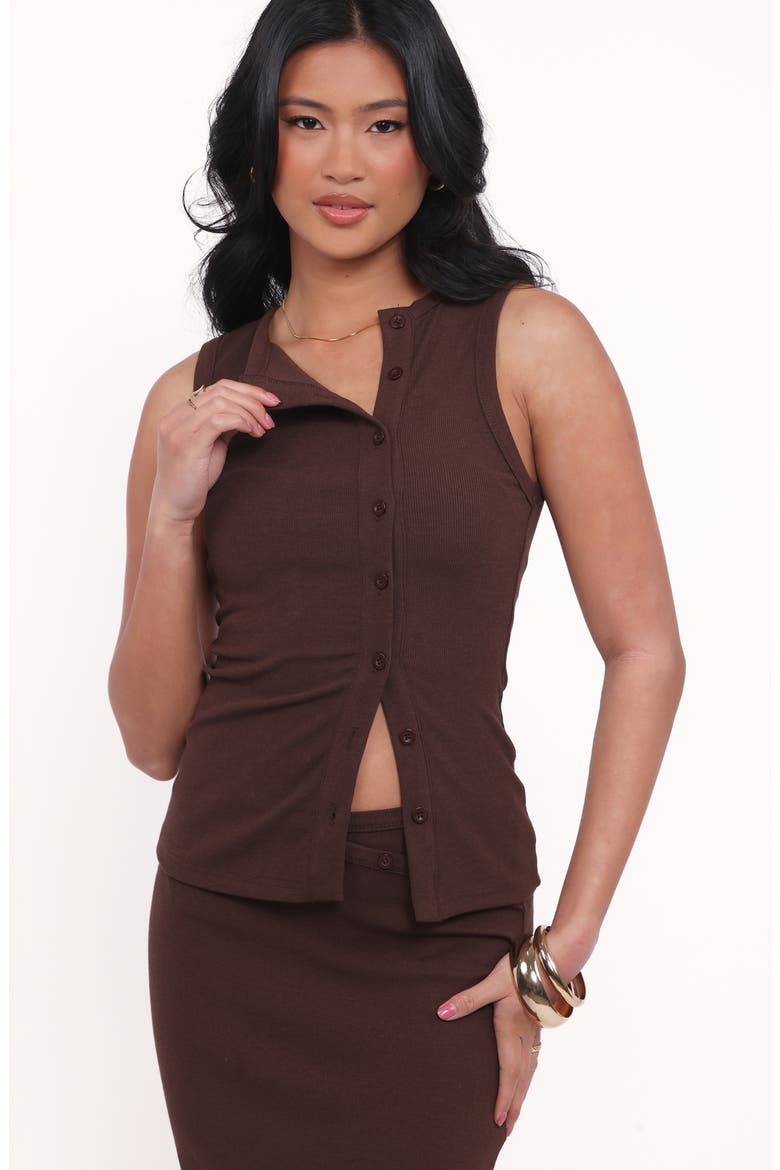 Adeline Buttoned Cotton Top & Maxi Skirt Set, Alternate, color, CHOCOLATE