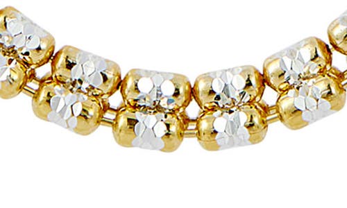 Savvy Cie Jewels Sterling Silver Two Tone Diamond Cut Quad 3mm Necklace In Gold