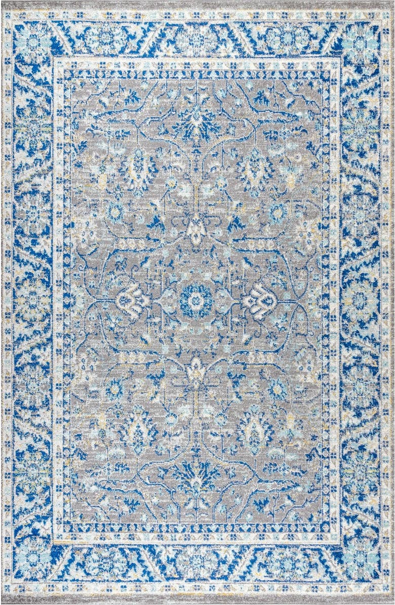 JONATHAN Y Modern Persian Boho Vintage Area Rug, Main, color, Gray/Navy