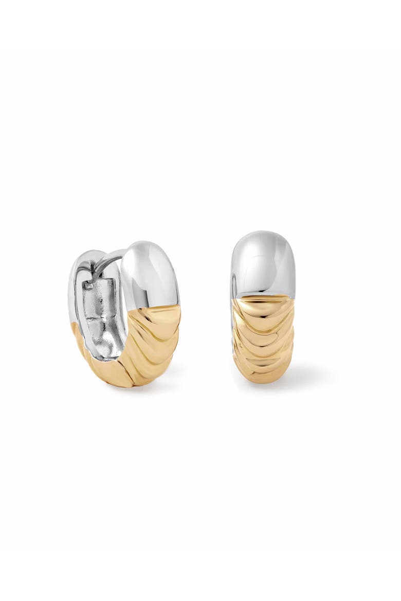 Aurora Weave Mixed Metal Hoop Earrings, Alternate, color, Gold