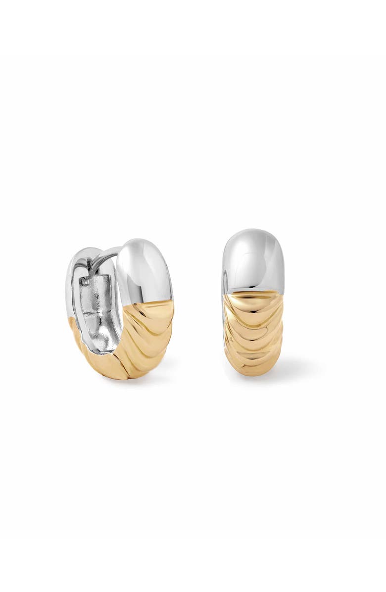 Astley Clarke Aurora Weave Mixed Metal Hoop Earrings, Alternate, color, Gold