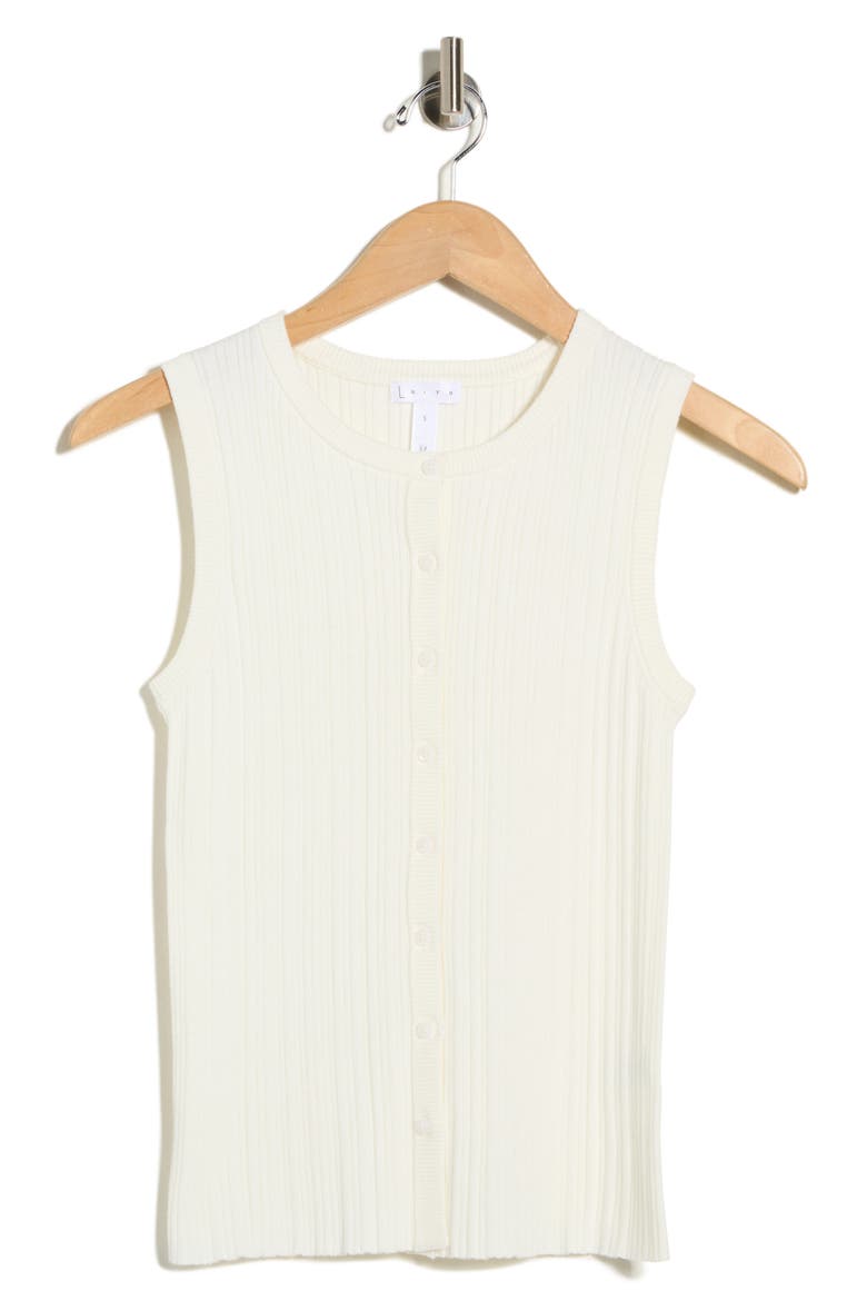 Variegated Rib Sweater Tank, Alternate, color, IVORY