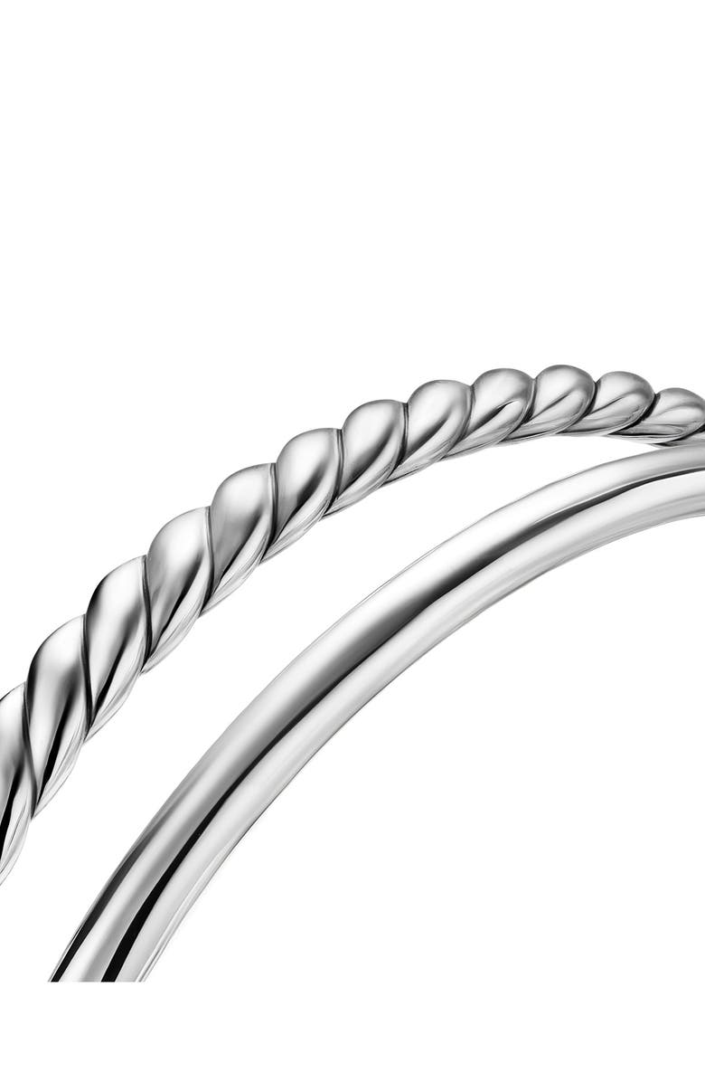 David Yurman DY Mercer<sup>®</sup> Two Row Cuff Bracelet in Sterling Silver, 8mm, Alternate, color, Silver