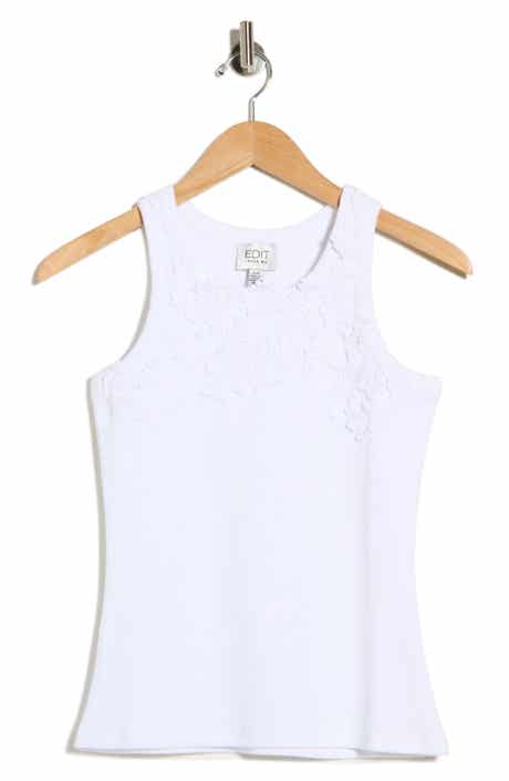 EDIT by JASON WU Floral Appliqué Rib Tank