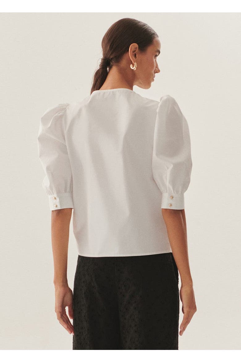 Maggie Poplin Blouse, Alternate, color, WHITE