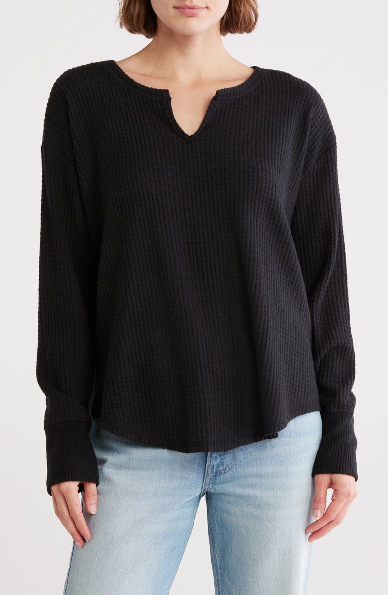 Lucky Brand Cloud Notch Neck Long Sleeve Top, Main, color,