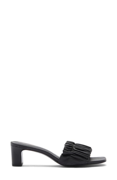 Reformation Shereen Ruched Slide Sandal In Black