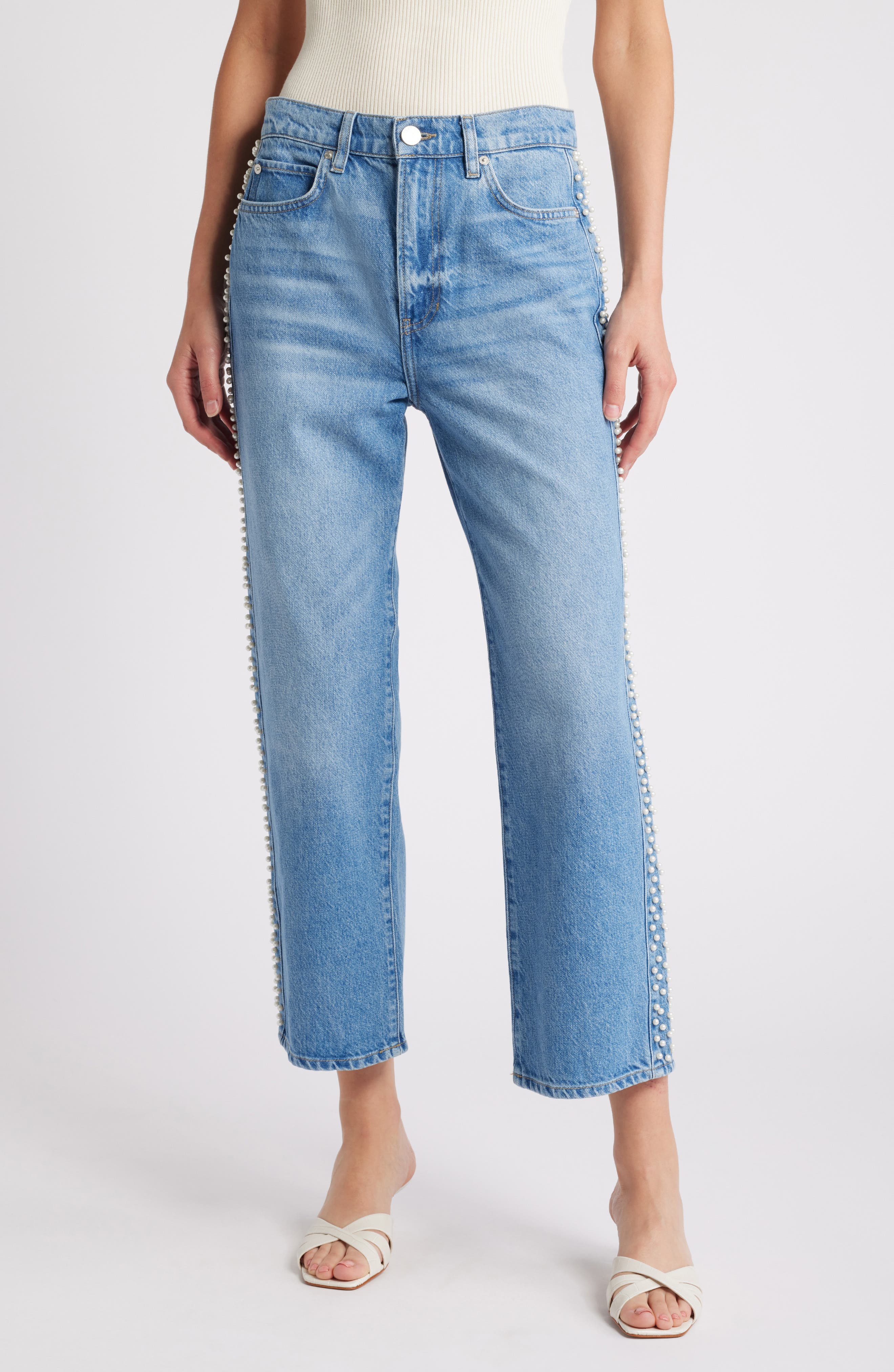 FRAME Atelier Le Jane High Waist Ankle Straight Leg Jeans