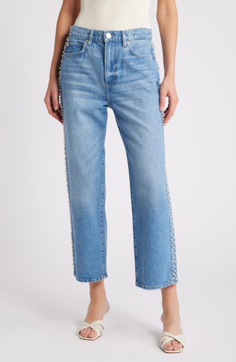 パンツ FRAME Women Straight Pants 1007105DE Blue Women's FRAME Straight-Leg Pants | Nordstrom