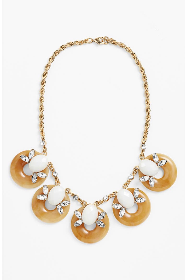 Lee by Lee Angel 'Soleil' Frontal Necklace, Main, color, WHITE MULTI/ GOLD