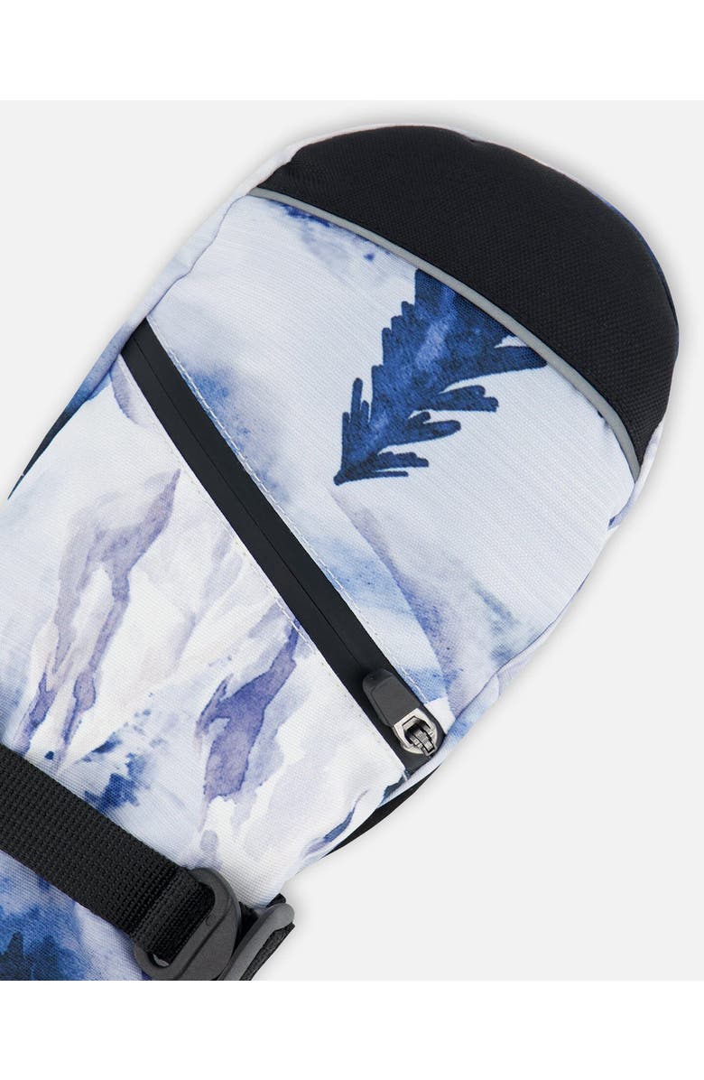 Deux par Deux Boy's Technical Mittens Printed Watercolor Pine, Alternate, color,