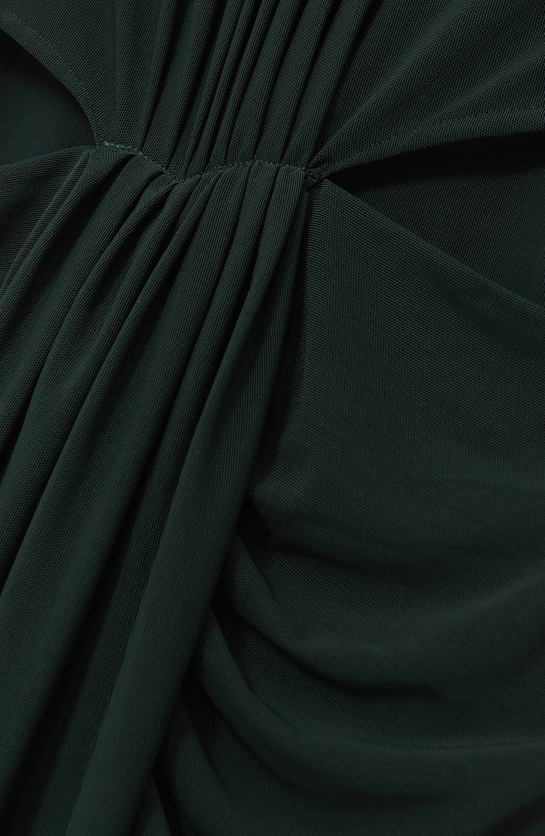 Reiss Danni Pleated Long Sleeve Mermaid Gown, Alternate, color, Dark Green