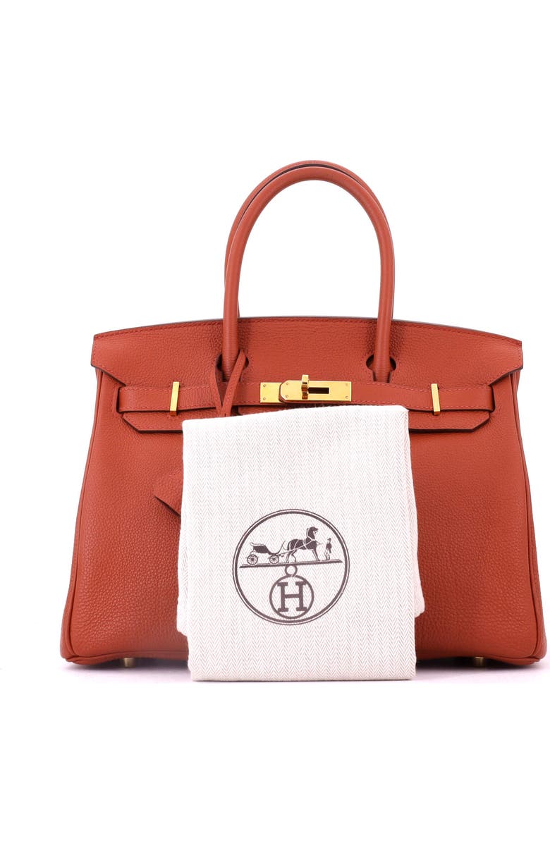 Pre-Owned Hermes Birkin Handbag Orange Togo with Gold Hardware 30, Alternate, color, Verso - Brique/Rouge H