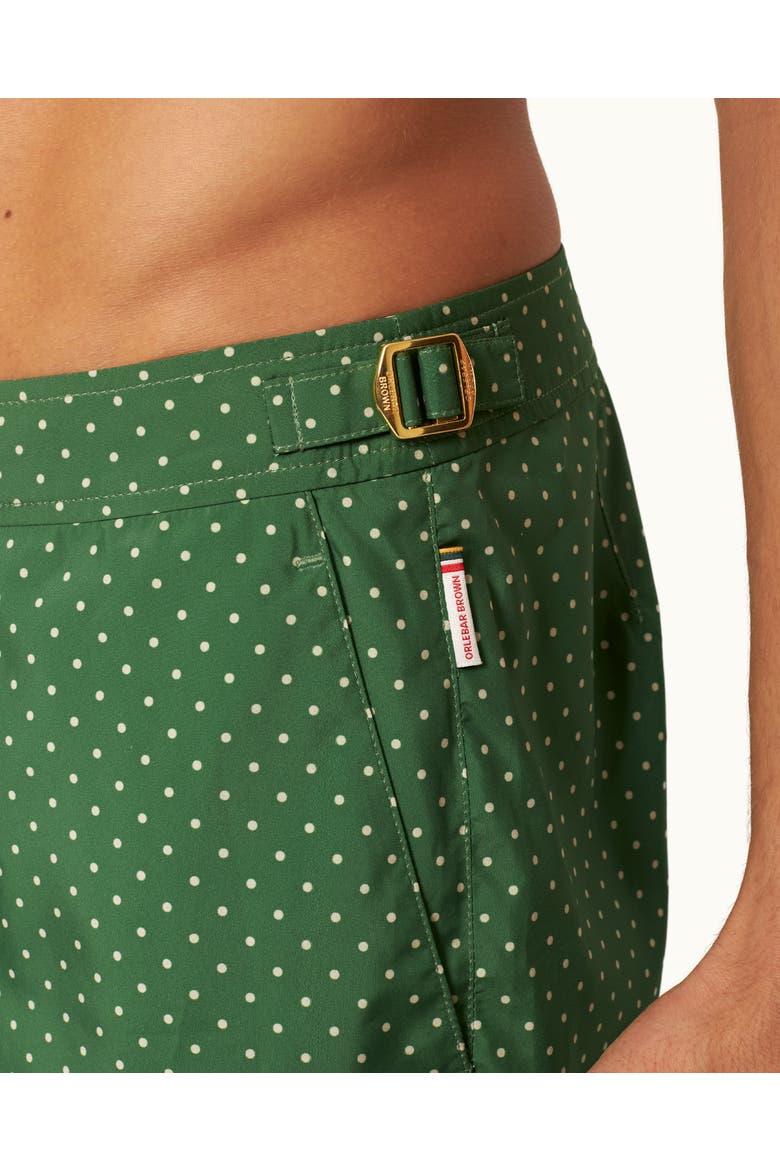 Setter Polka-Dot Tailored-Fit Swim Shorts, Alternate, color, Agave Green