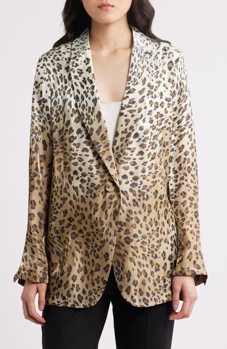 KOBI HALPERIN Ombré Metallic Animal Print Blazer, Alternate, color, 