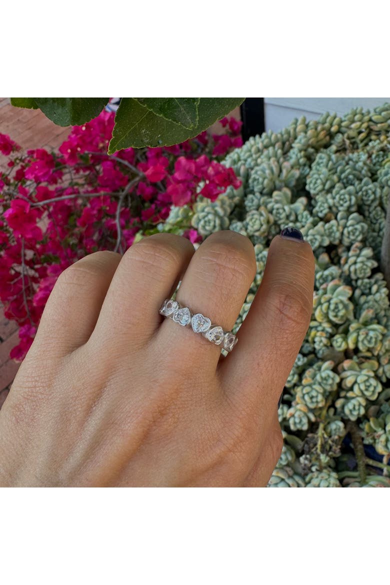 Silver Heart Eternity Band, Alternate, color, Silver