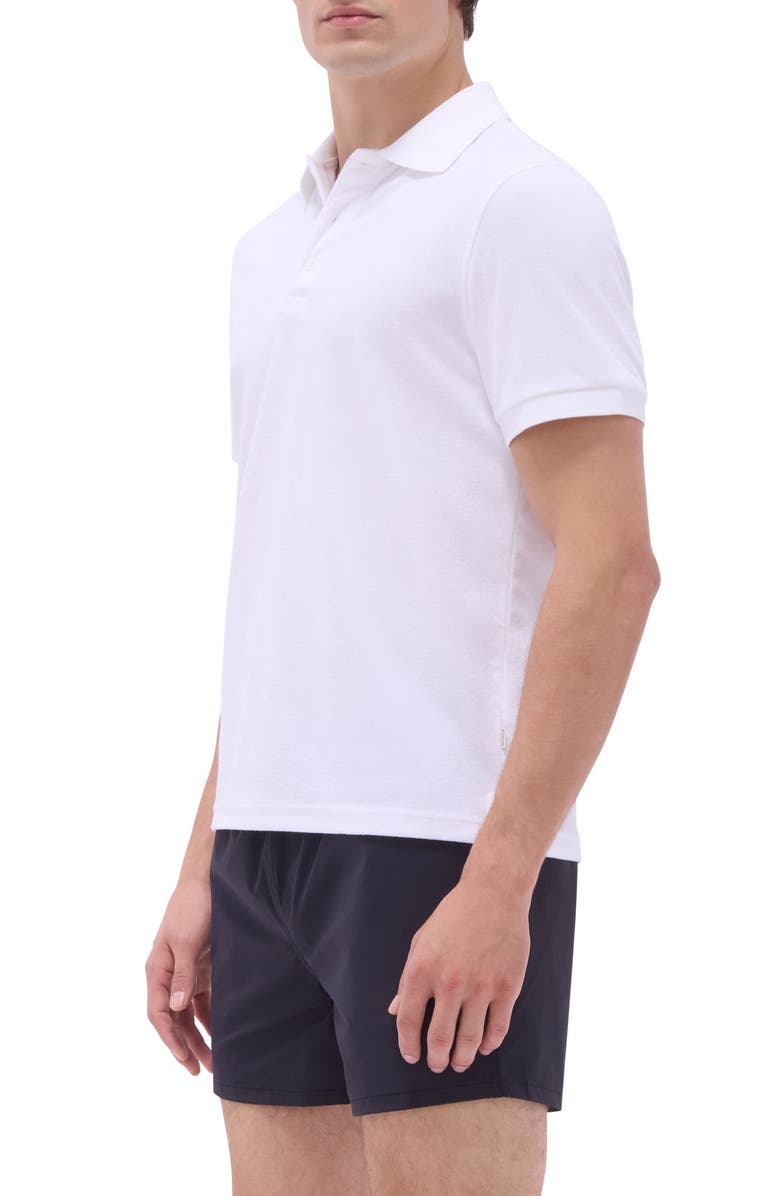 Bugatchi Cotton Blend French Terry Polo, Alternate, color, White