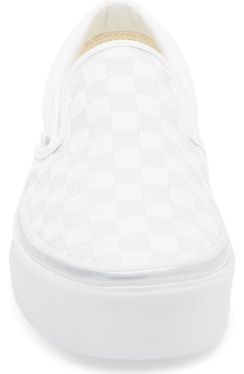 Vans Classic Slip-On Platform Sneaker, Alternate, color, Metallic Checkrbrd Silver