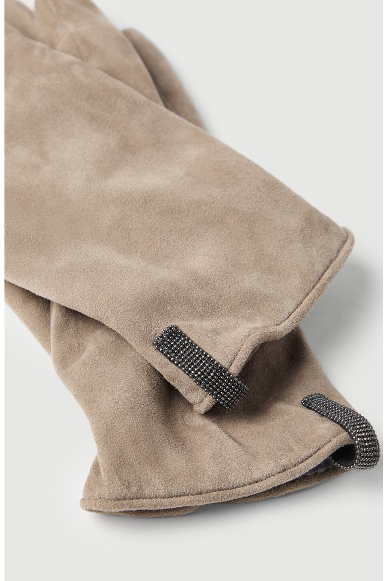 Suede gloves, Alternate, color, Beige