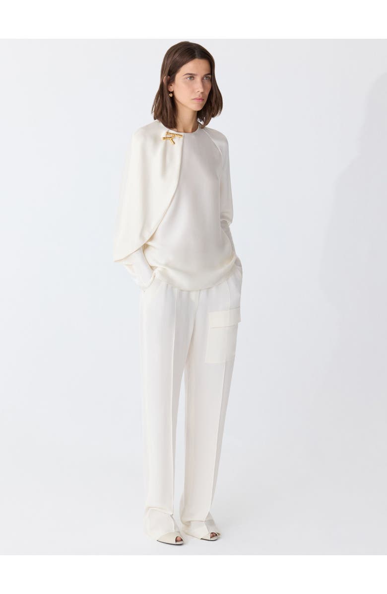 Callas Milano Bliss Drape sleeve Blouse, Alternate, color, Parchment