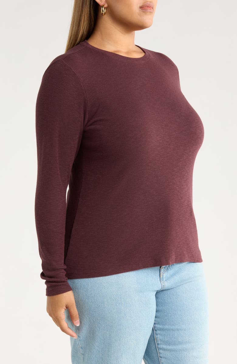 Treasure & Bond Crewneck Knit Top, Alternate, color, Burgundy Fudge