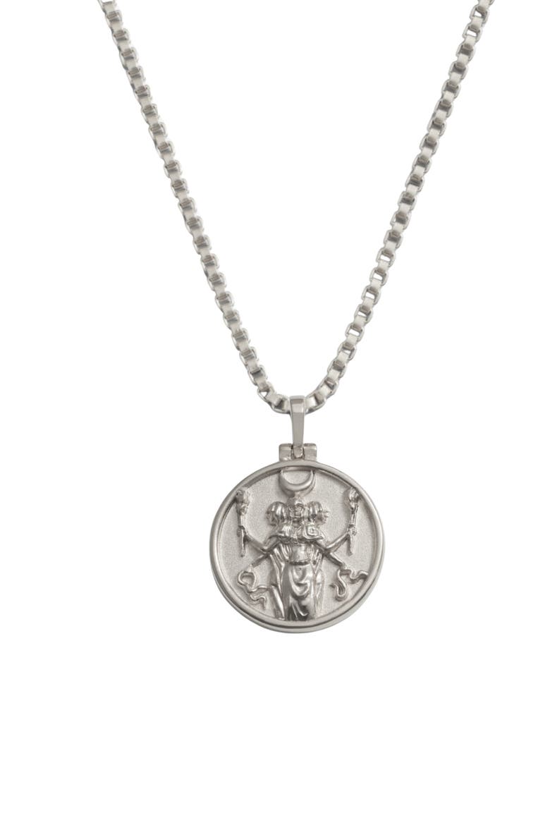 Mini Goddess Pendant Necklace, Main, color, 925 STERLING SILVER