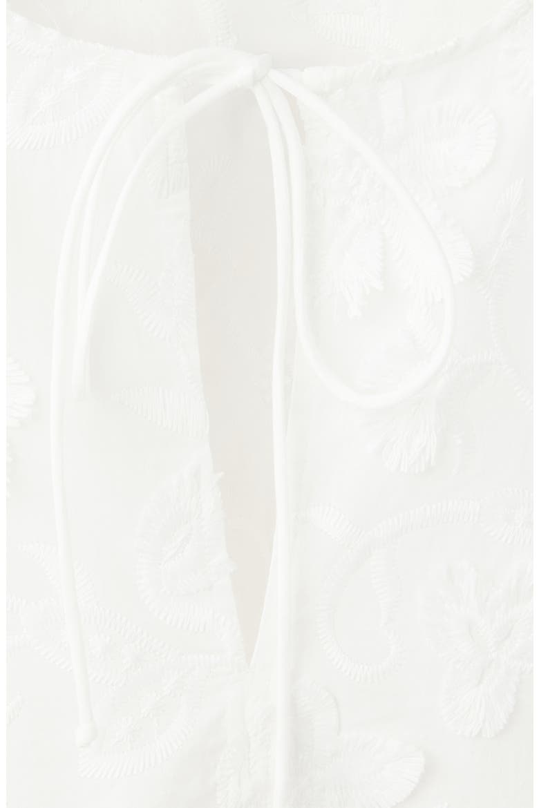 Floral Embroidered Cotton Top, Alternate, color, WHITE