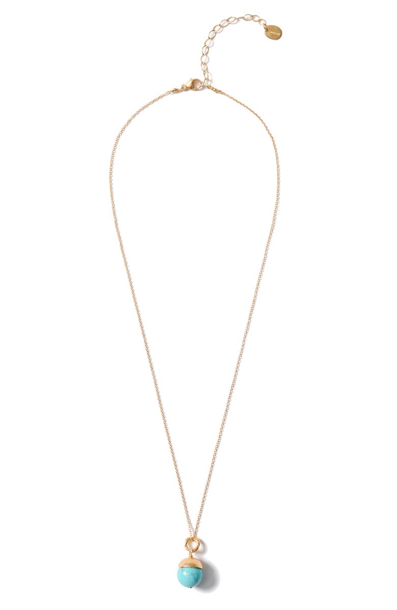 Chan Luu Semiprecious Stone Bell Pendant Necklace, Alternate, color, Turquoise
