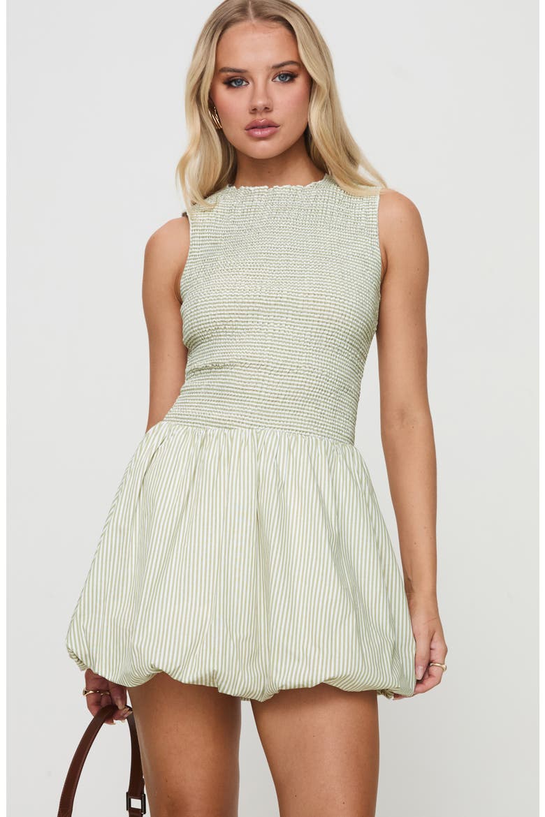Narnie Bubble Hem Minidress, Alternate, color, SAGE