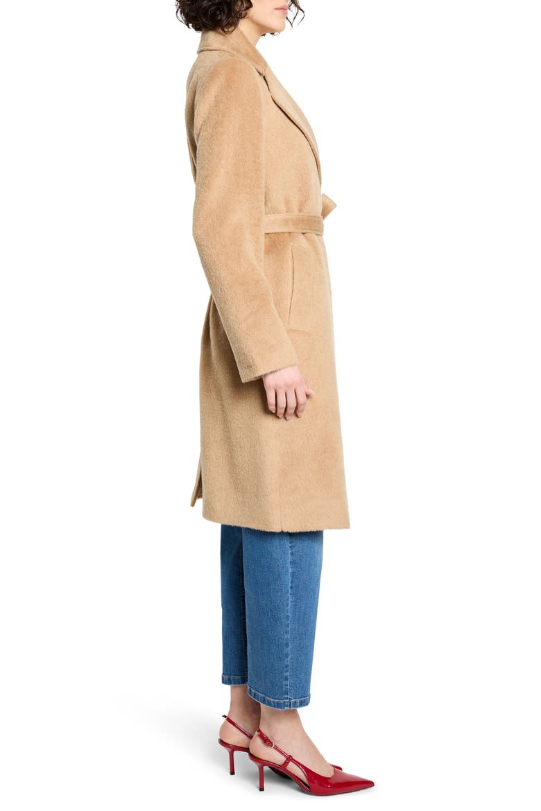 Wool Blend Belted Wrap Coat, Alternate, color, CAMEL