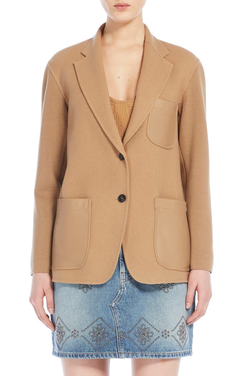 Weekend Max Mara Unicum Mixed Media Virgin Wool Jacket, Main, color,