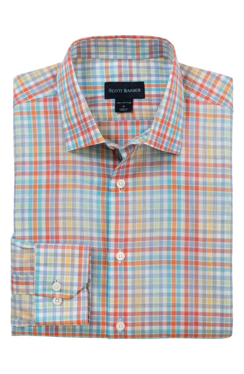 Scott Barber Newport Plaid Cotton Poplin Button-Up Shirt, Alternate, color, 